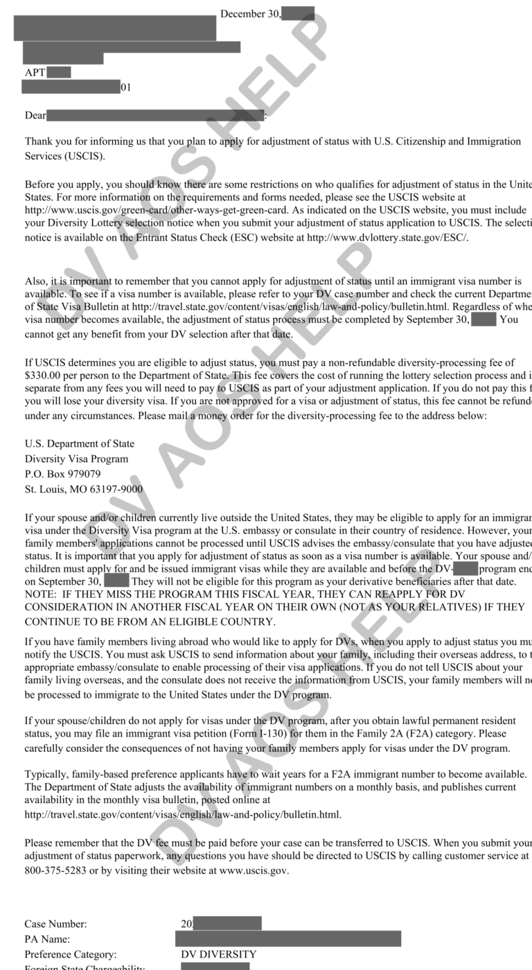 dv lottery ds 260 form